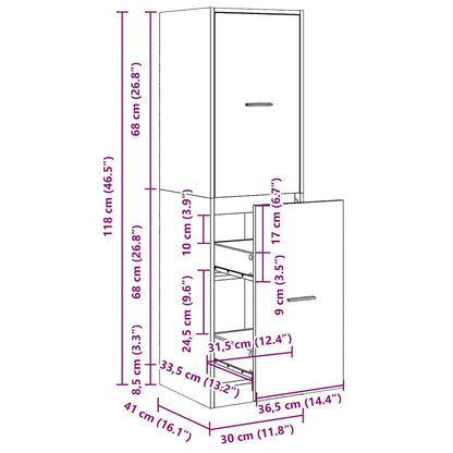 Apothekerschrank Altholz-Optik 30x41x118 cm Holzwerkstoff