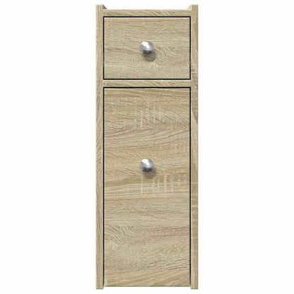 Badschrank Schmal mit Rollen Sonoma-Eiche Holzwerkstoff