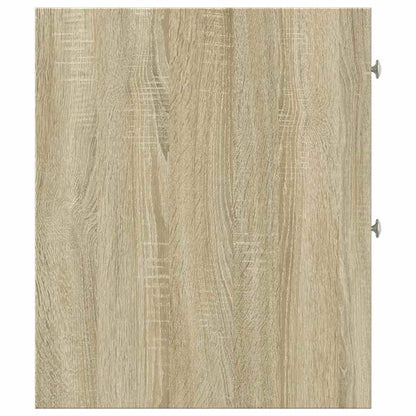 Badschrank Schmal mit Rollen Sonoma-Eiche Holzwerkstoff