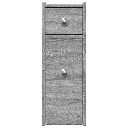 Badschrank Schmal mit Rollen Grau Sonoma Holzwerkstoff