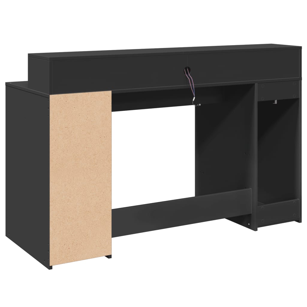 LED-Schreibtisch Schwarz 140x55x91 cm Holzwerkstoff