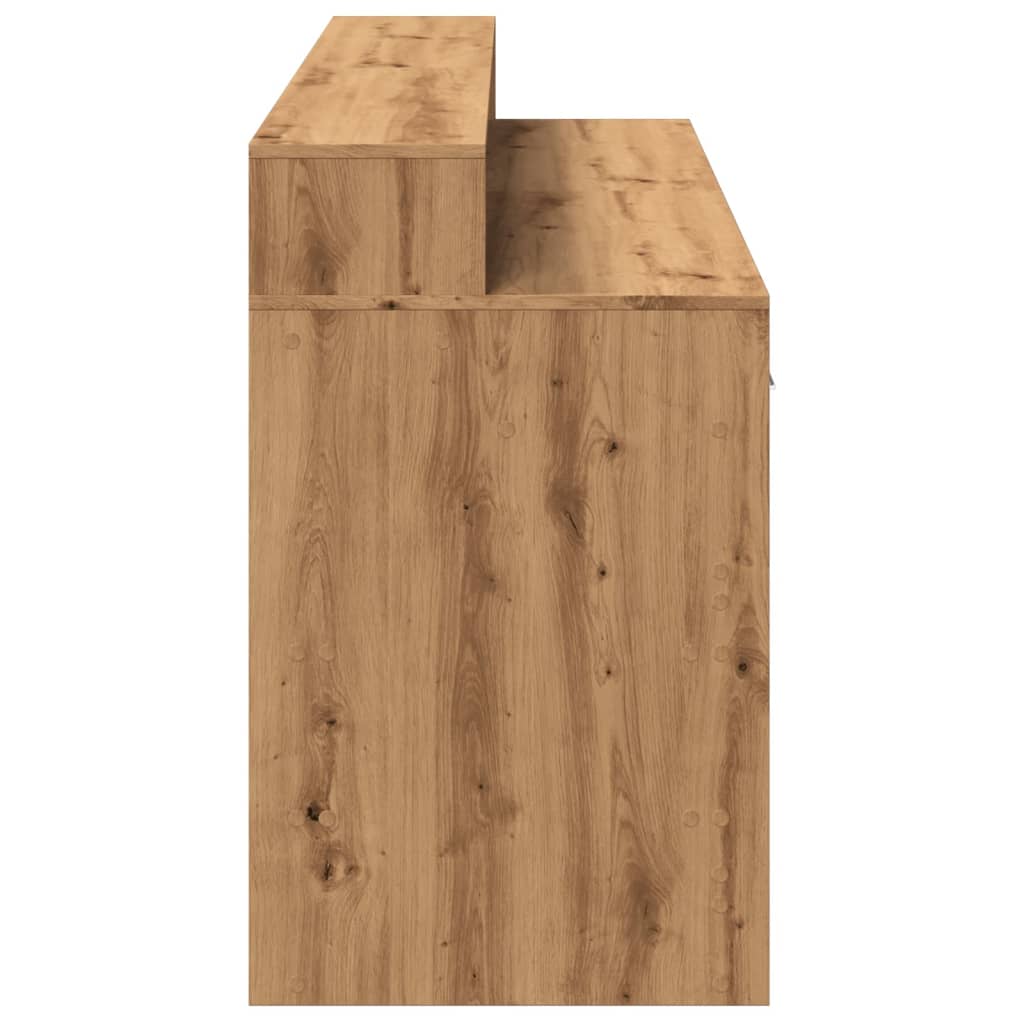 LED-Schreibtisch Artisan-Eiche 160x55x91 Holzwerkstoff