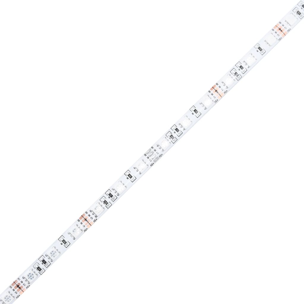 LED-Schreibtisch Räuchereiche 200x55x91 cm Holzwerkstoff