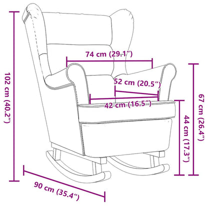 Schaukelsessel Dunkelgrün 74x90x102 cm Stoff