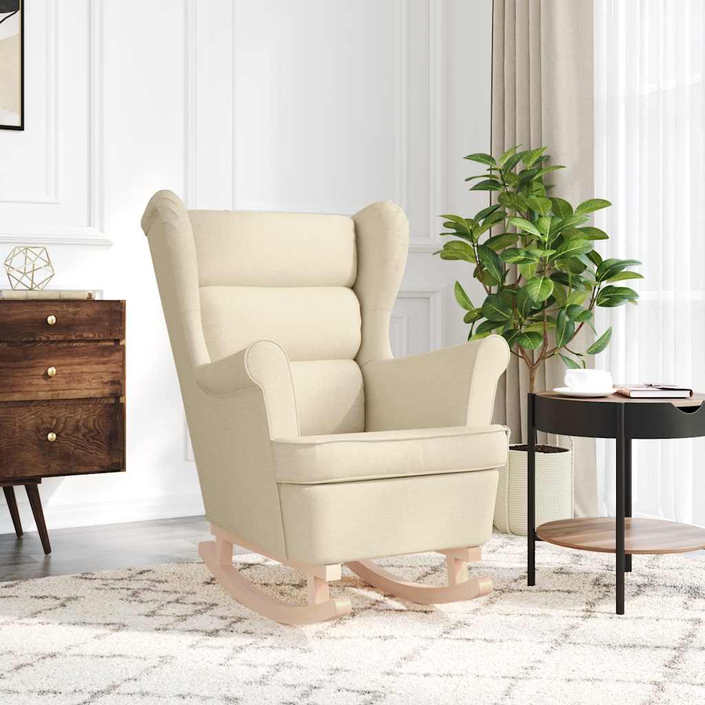 Schaukelsessel Creme 74x90x102 cm Stoff