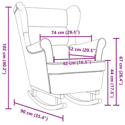 Schaukelsessel Creme 74x90x102 cm Stoff