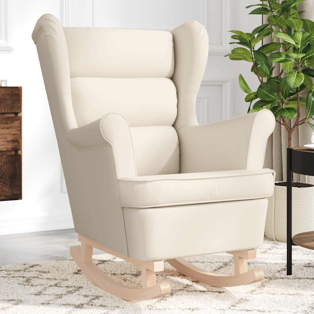 Schaukelsessel Creme 74x90x102 cm Stoff