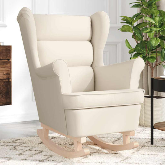 Schaukelsessel Creme 74x90x102 cm Stoff