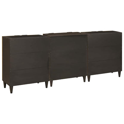 Sideboard 3 pcs Schwarz und Gold 60 x 33 x 75 cm