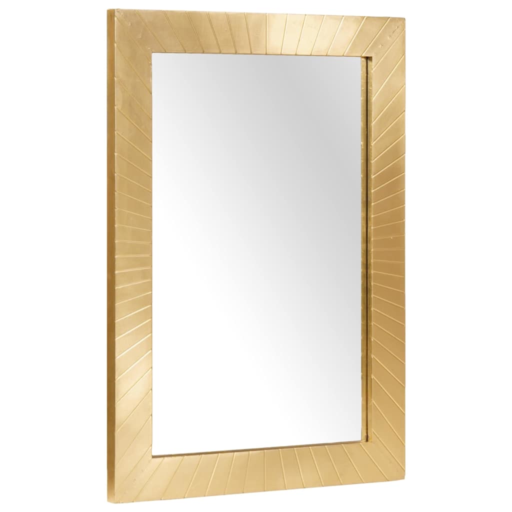 Badezimmerschrank-Set 4 pcs Schwarz und Gold Massivholz Mango