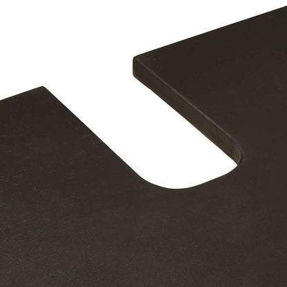 Badezimmerschrank-Set 5 pcs Schwarz und Gold Massivholz Mango