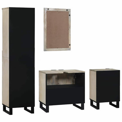 Badezimmermöbel-Set mit Regal 4 pcs Walnussbraun Holzwerkstoff