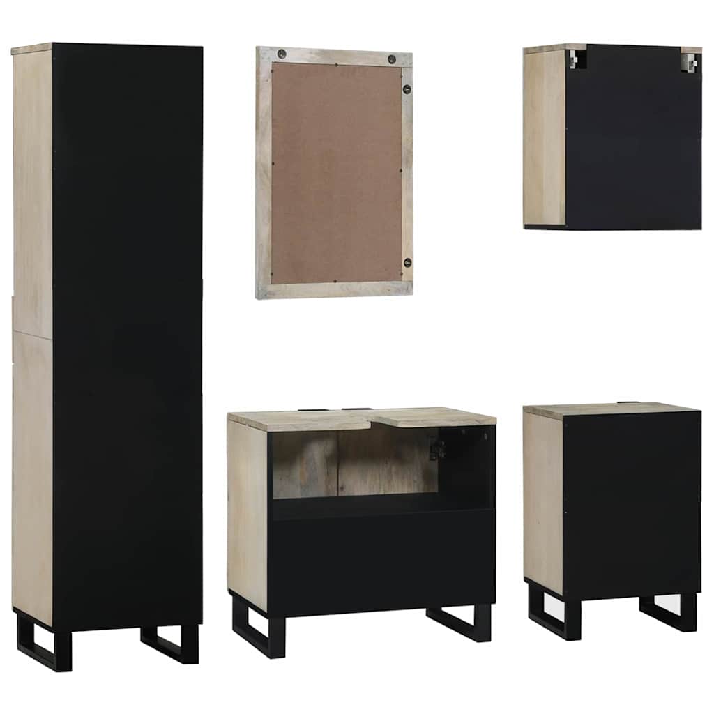 Badezimmermöbel-Set mit Regal 5 pcs Walnussbraun Holzwerkstoff