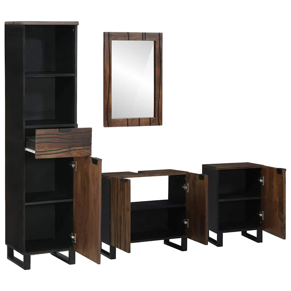 Badezimmermöbel-Set mit Schubladen 4 pcs Weiß Holzwerkstoff