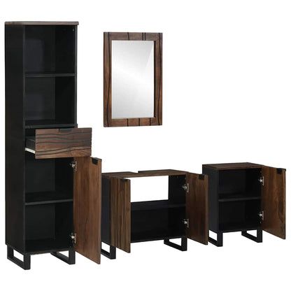 Badezimmermöbel-Set mit Schubladen 4 pcs Weiß Holzwerkstoff