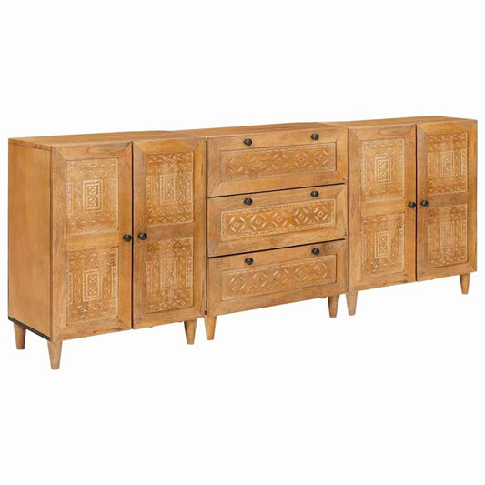 Sideboard 3 pcs Braun 60 x 33 x 75 cm massives Mangoholz