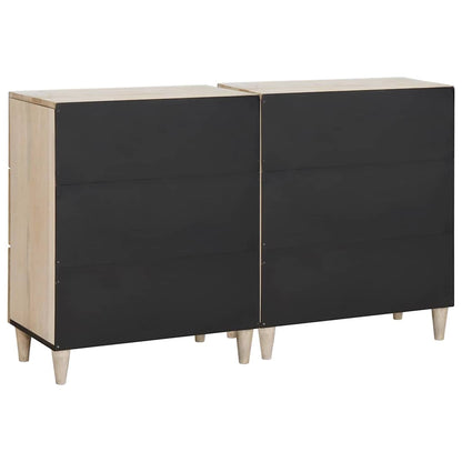 Sideboard 2 pcs Weiß 60 x 33 x 75 cm massives Mangoholz