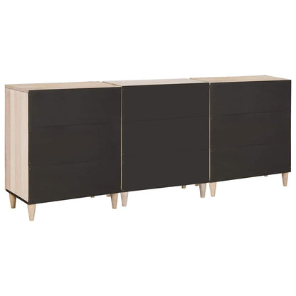Sideboard 3 pcs Weiß 60 x 33 x 75 cm massives Mangoholz