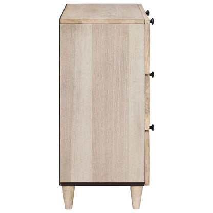 Sideboard 3 pcs Weiß 60 x 33 x 75 cm massives Mangoholz
