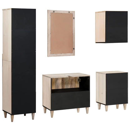 Badezimmermöbel-Set mit Schubladen 5 pcs Weiß Holzwerkstoff