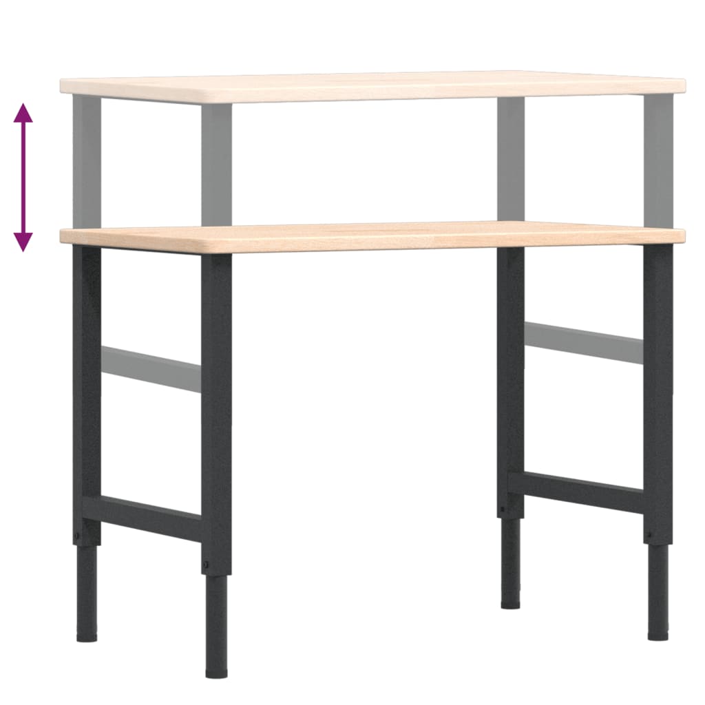 Werkbank 100x60x(71,5-98) cm Massivholz Eiche Rechteckig