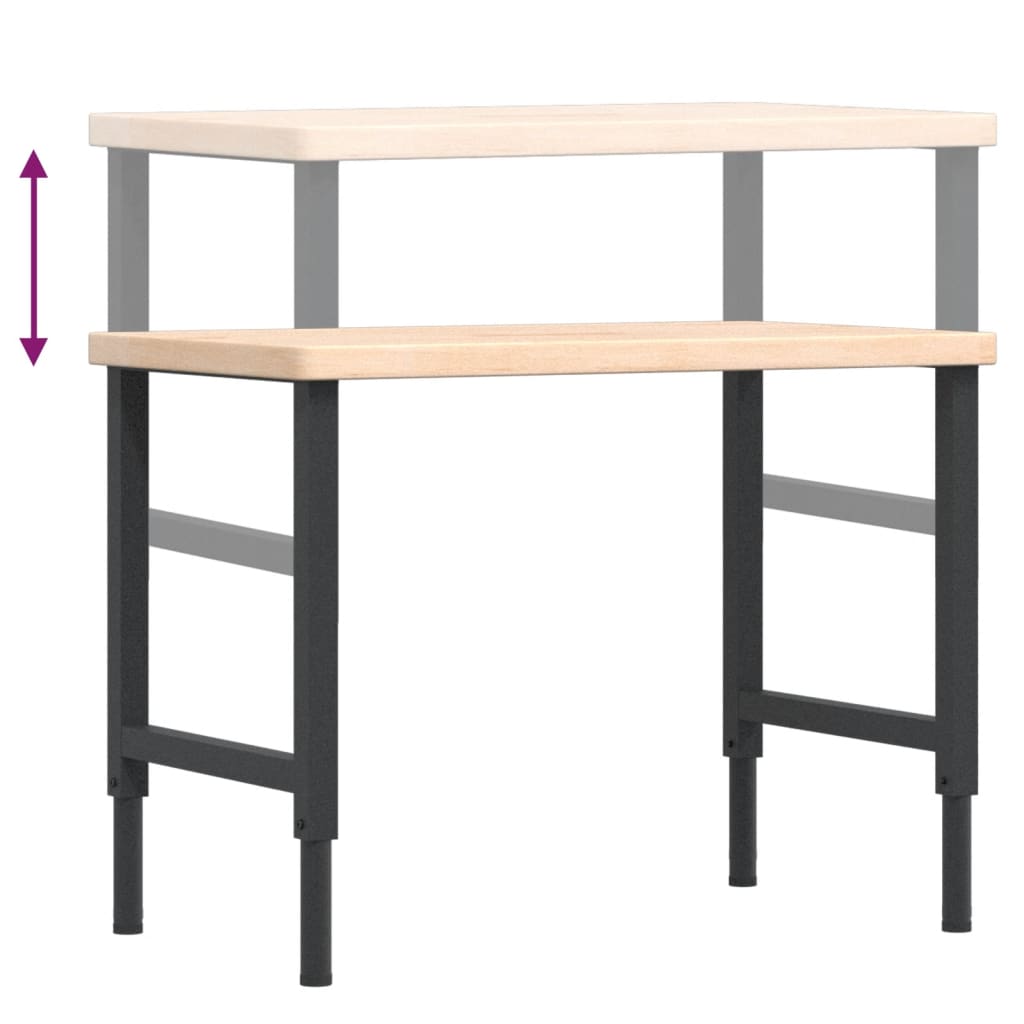 Werkbank 100x60x(73-99,5) cm Massivholz Eiche Rechteckig