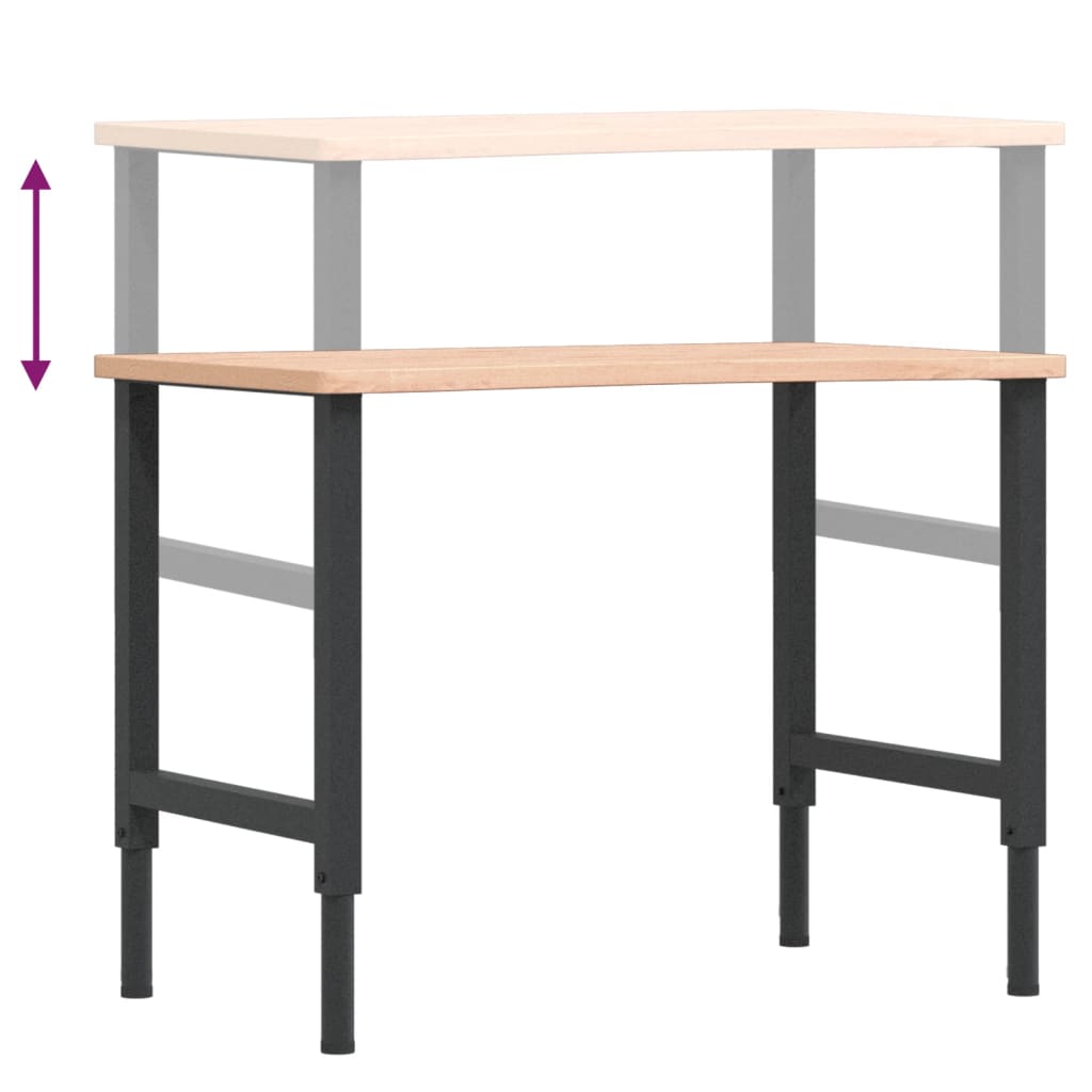 Werkbank 100x(55-60)x(71,5-98) cm Massivholz Buche