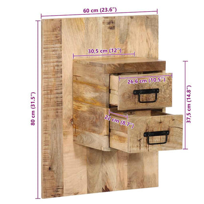 Nachttisch 60x32x80 cm Raues Mango-Massivholz