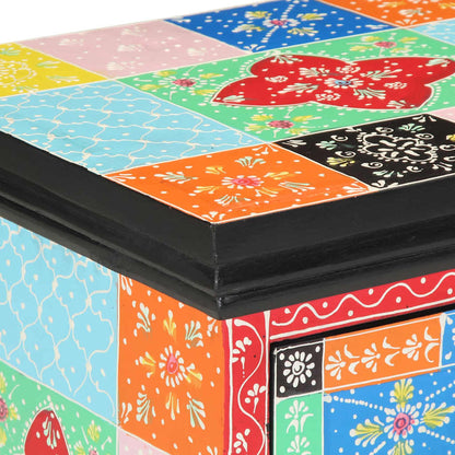 Nachttisch Mehrfarbig 40 x 35 x 45 cm massives Mangoholz