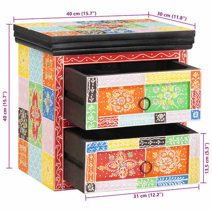 Nachttisch 2 pcs Mehrfarbig 40 x 30 x 40 cm Massivholz Mango