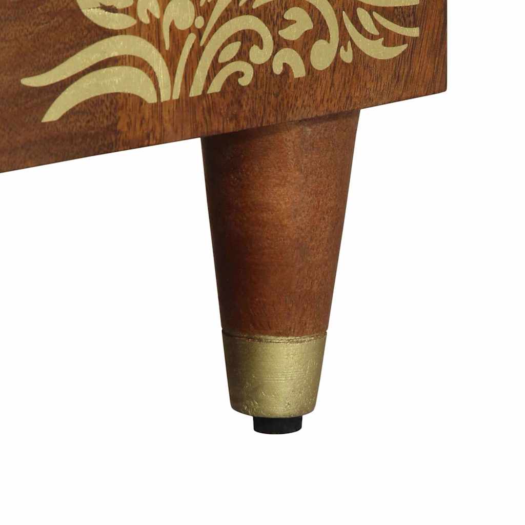 Badezimmerschrank-Set mit Tür 2 pcs Honigbraun Massivholz Mango