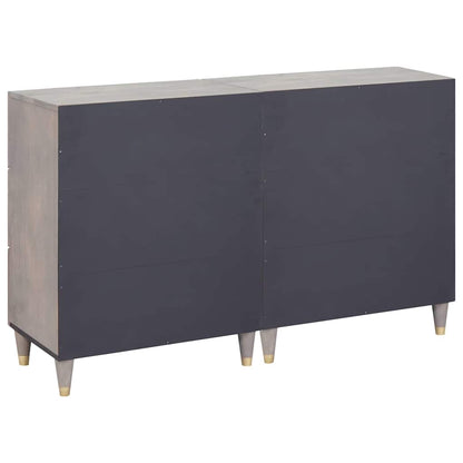 Sideboard 2 pcs Grau 60 x 33.5 x 75 cm Massivholz Mango