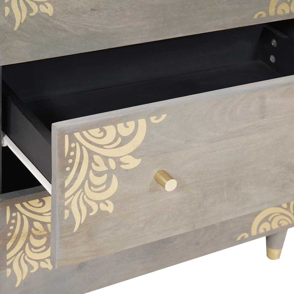 Badezimmermöbel Set Floral 3 pcs Grau und Gold 180 x 33 x 75 cm
