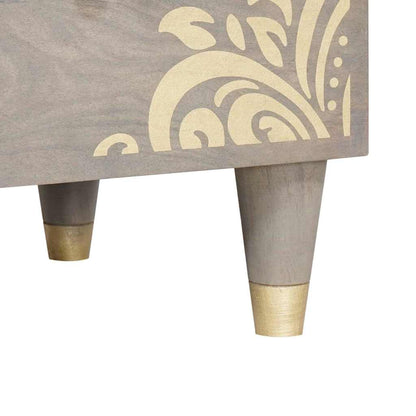 Badezimmermöbel Set Floral 3 pcs Grau und Gold 180 x 33 x 75 cm
