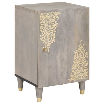 Badezimmerschrank-Set Wandmontiert 5 pcs Grau Massivholz Mango