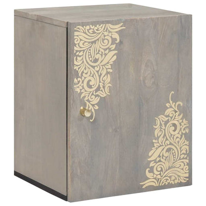 Badezimmerschrank-Set Wandmontiert 5 pcs Grau Massivholz Mango