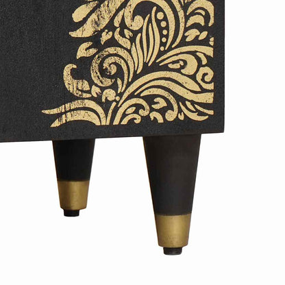 Badezimmerschrank-Set mit Tür 2 pcs Schwarz Massivholz Mango