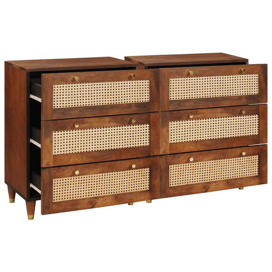 Sideboard-Set 2 pcs Braun 60 x 33.5 x 75 cm Massivholz Mango