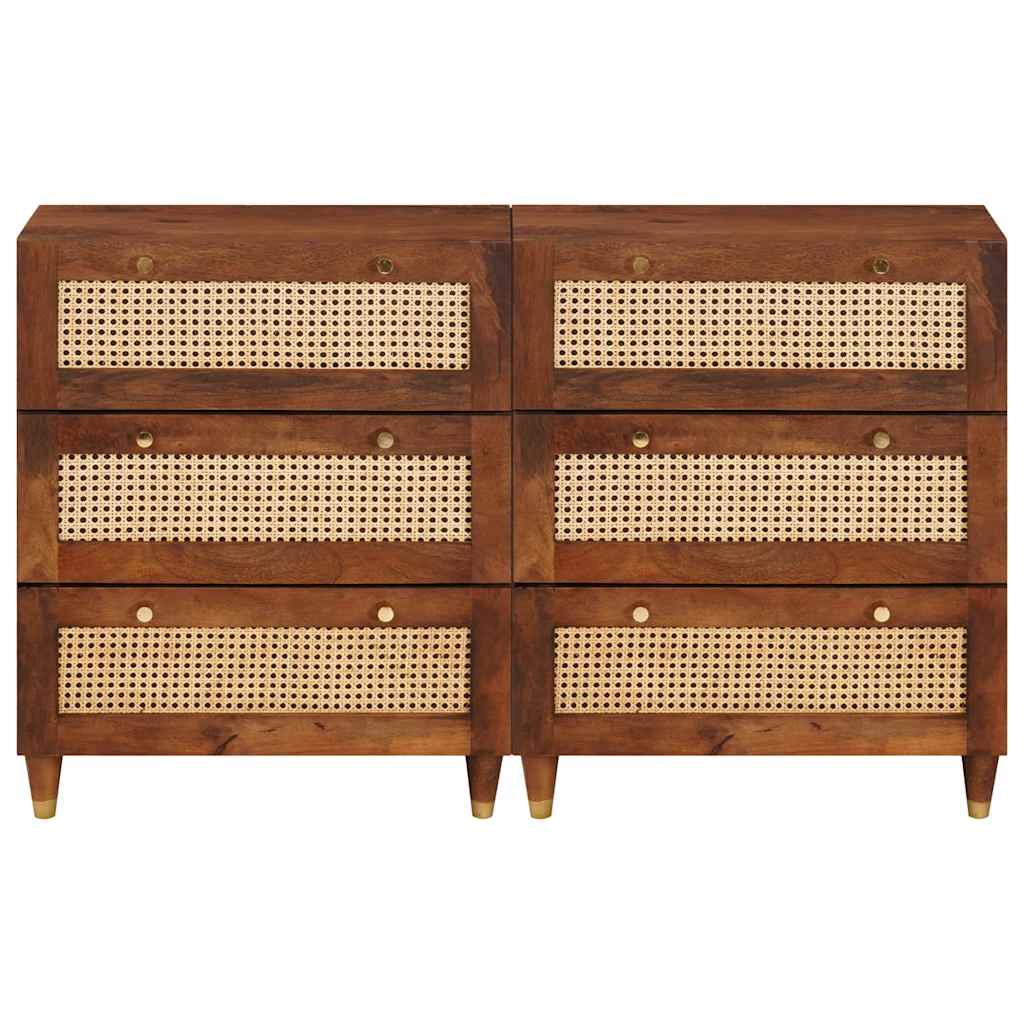 Sideboard-Set 2 pcs Braun 60 x 33.5 x 75 cm Massivholz Mango