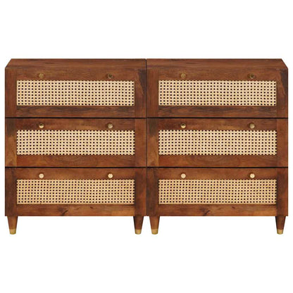 Sideboard-Set 2 pcs Braun 60 x 33.5 x 75 cm Massivholz Mango