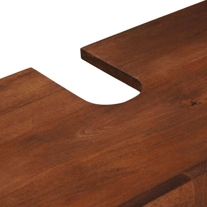 Badezimmerschrank 3 pcs Braun und Schwarz Massivholz Mango