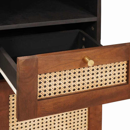 Badezimmerschrank 3 pcs Braun und Schwarz Massivholz Mango