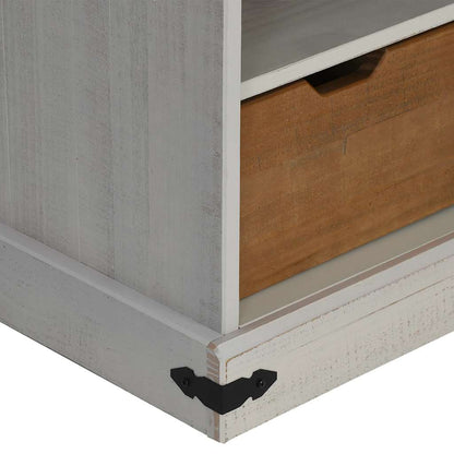 TV-Schrank HALDEN mit Schiebetür Weiß 110x40x60 cm Massivholz