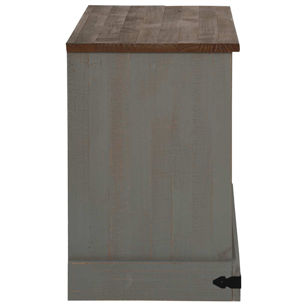 TV-Schrank HALDEN mit Schiebetür Grau 110x40x60 cm Massivholz