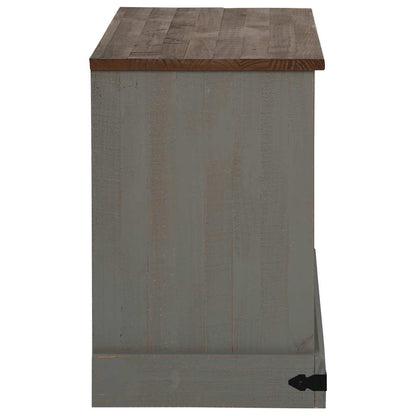 TV-Schrank HALDEN mit Schiebetür Grau 110x40x60 cm Massivholz