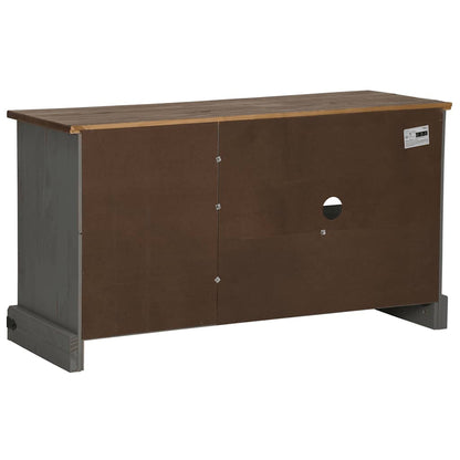 TV-Schrank HALDEN mit Schiebetür Grau 110x40x60 cm Massivholz