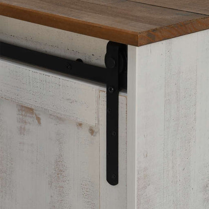 TV-Schrank HALDEN 2 Schiebetüren Weiß 150x40x60 cm Massivholz