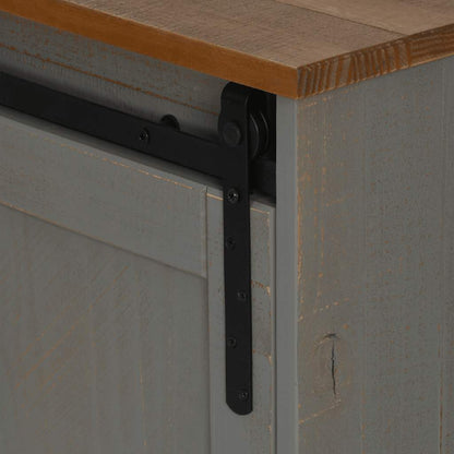 TV-Schrank HALDEN 2 Schiebetüren Grau 150x40x60 cm Massivholz