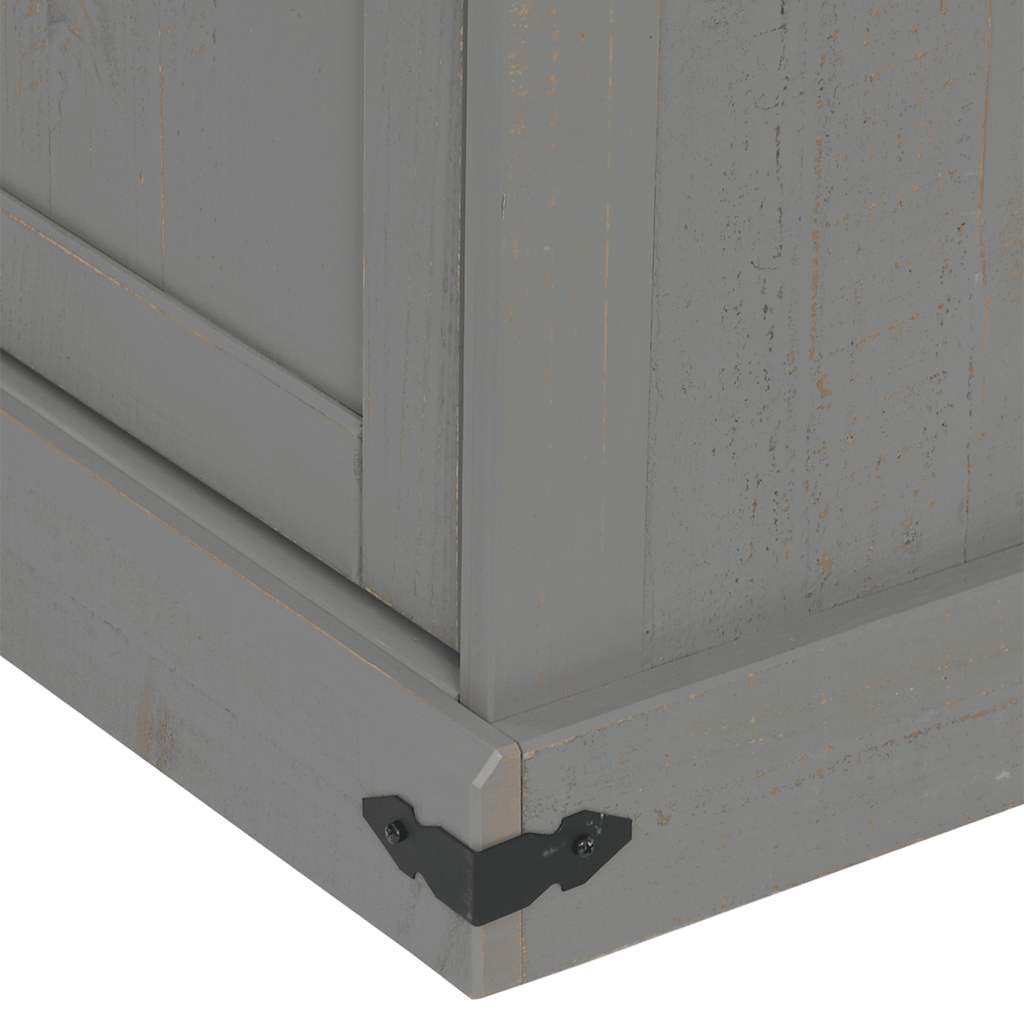 TV-Schrank HALDEN 2 Schiebetüren Grau 150x40x60 cm Massivholz