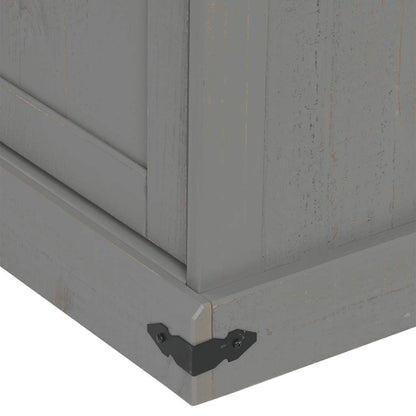 TV-Schrank HALDEN 2 Schiebetüren Grau 150x40x60 cm Massivholz